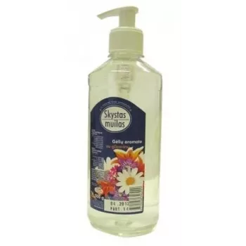 Skystas muilas su glicerinu, gėlių kvapo, be dažų, su dozatoriumi, 500 ml