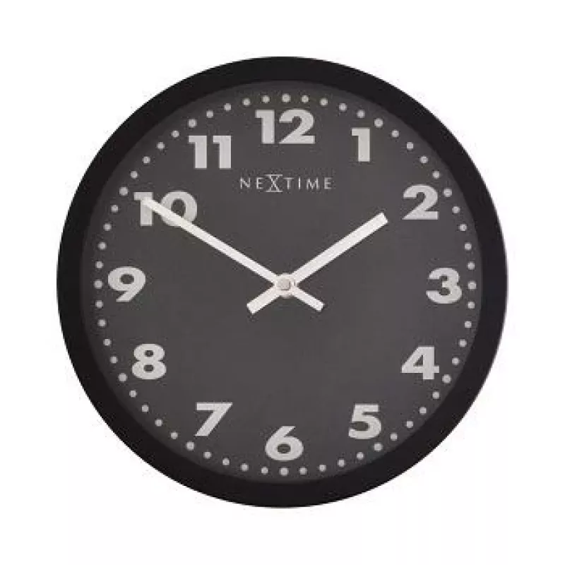 NeXtime klok 2906ma Mercure sieninis laikrodis, Ø 25 cm, juodas
