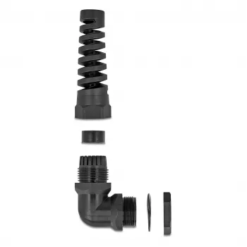 DeLOCK kabelio įvadas 90° kampu PG16 juodas, įtempimo mažinimas