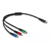 DeLOCK USB įkrovimo kabelis 3 in 1 USB Type-C Lightning Micro USB 30 cm