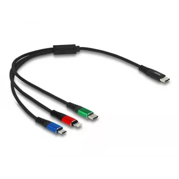 DeLOCK USB įkrovimo kabelis 3 in 1 USB Type-C Lightning Micro USB 30 cm