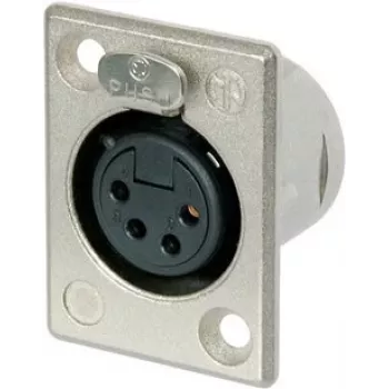 Neutrik NTR-NC4FP1 -30–80 °C – Juoda – Sidabrinė – UL 94 HB – IEC 61076-2-103 – IP 40 – IEC 68-2-20 (NC4FP1)