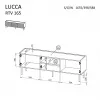 Spintelė televizoriui Cama LUCCA 3D 165×40×59 cm, balta, medžio drožlių plokštės viršus