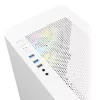 Montech AIR 100 ARGB Micro-ATX korpusas su keturiai ARGB ventiliatoriais, itin minimalistinis dizainas, smulkus tinklelio priekis, didelis oro srautas, unikalus šoninis skydelis