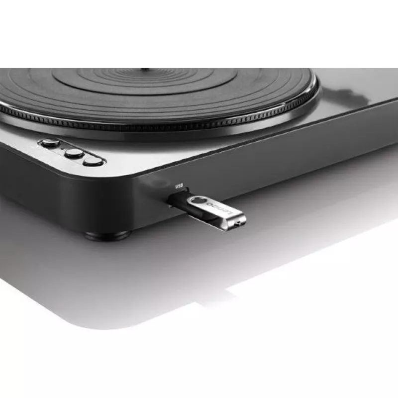 Pavarų diržu varomas vinilo grotuvas Lenco LBT-120BK juodas pusiau automatinis