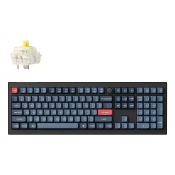 Klaviatūra Keychron V6 Max Full-size (100 %) RF Wireless + Bluetooth Mechaninė RGB Juoda/Pilka