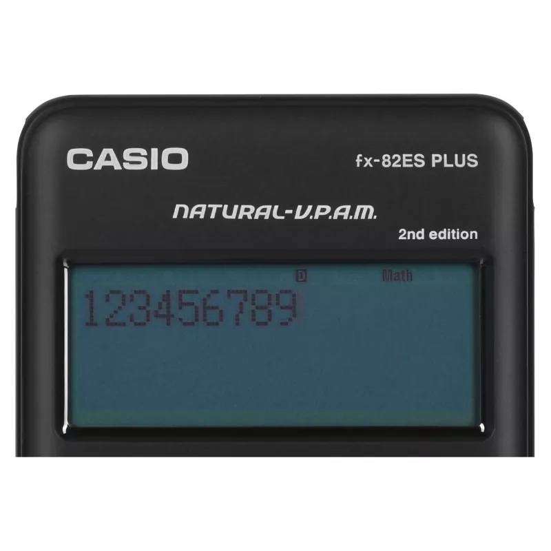 Mokslinis skaičiuotuvas CASIO FX-82ES PLUS-2 Pocket – 252 funkcijos, taškinės matricos 12 skaitmenų ekranas, maitinamas baterija (AAA), juodas