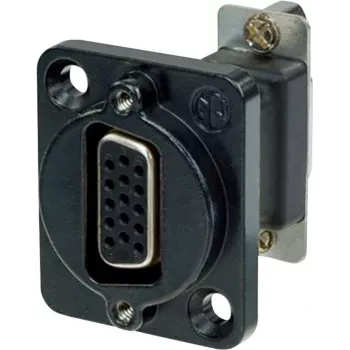 Neutrik NADB15FF-B VGA adapteris, juodas, nerūdijantis plienas