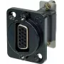 Neutrik NADB15FF-B VGA adapteris, juodas, nerūdijantis plienas