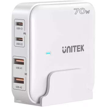 Stalinis įkroviklis Unitek P1228AWH01-EU 70W 2×USB-A 2×USB-C