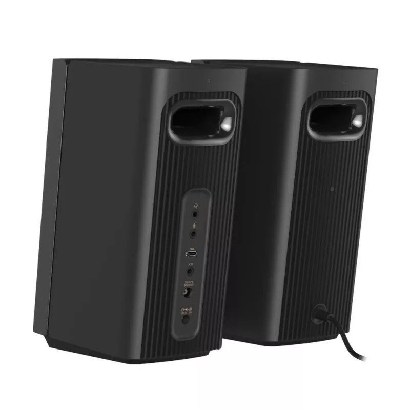 CREATIVE T60 2.0 Kompaktiniai Hi-Fi staliniai garsiakalbiai su aiškiu dialogu ir erdviniu garsu, Sound Blaster SmartComms Kit, USB-C garso ir mikrofono bei ausinių prievadais