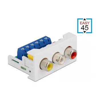 DeLOCK Easy 45 modulis 3 x RCA lizdas 22,5 x 45 mm
