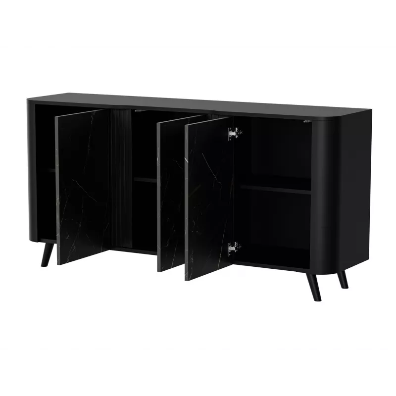 Komoda Cama Meble VOLARE 151 x 39 x 75 cm, juoda / San Sebastian