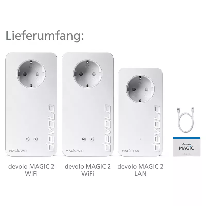 Devolo Magic 2 WiFi next Multiroom rinkinys, 3 Powerline adapteriai