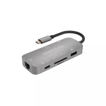 USB šakotuvas Terratec Connect C8 USB 2.0 Type-C pilka