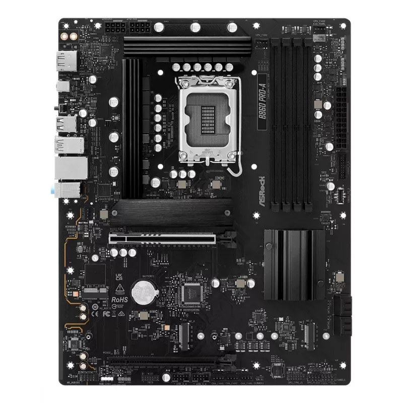 Motininė plokštė ASRock B860 Pro-A — Intel B860 ATX, LGA 1851, DDR5, 4x DIMM, 256 GB, 2,5 Gb LAN, 1x M.2, 4x SATA III