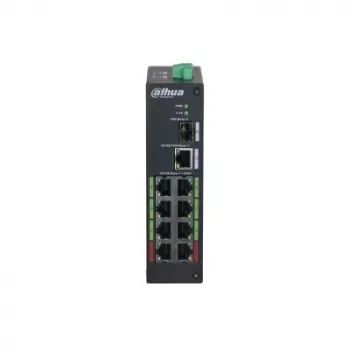 Valdiklis DAHUA DH-LR2110-8ET-120 L2 8x Fast Ethernet (10/100) PoE, 48–57V, 8,8 Gbit/s, MAC 8000, juodas