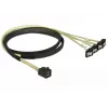 SCSI kabelis DeLOCK 85685 juodas geltonas 1 m 1 x Mini SAS HD SFF-8643 4 x SATA 7 kontaktų