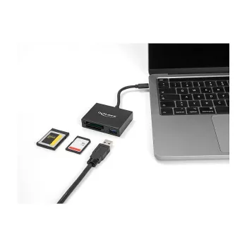 DeLOCK USB-C kortelių skaitytuvas XQD ir SD atminties kortelėms, USB 5 Gbps