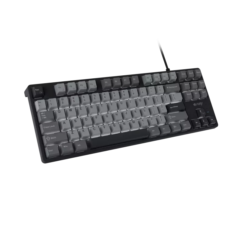 NATEC Fury Gaming klaviatūra Kanabo K2 US balta foninė mechaninė juoda-pilka