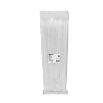 Kabelių raiščių rinkinys QOLTEC 52236 — 100 vnt., balti