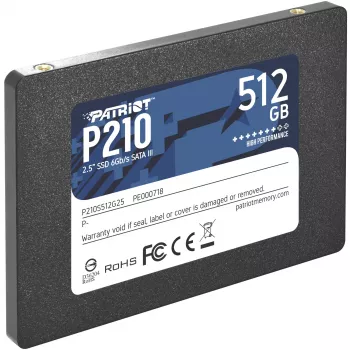 2,5 colio SATA III SSD PATRIOT P210 512 GB — 500 MB/s skaitymas, 400 MB/s rašymas