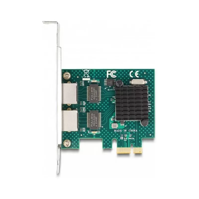 DeLOCK PCI Express x1 kortelė 2 x RJ45 Gigabit LAN BCM Pilka