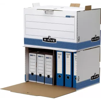 Fellowes archyvinė dėžė R-Kive PRIMA, balta-mėlyna, iš 100% perdirbto kartono, 100% perdirbama (0029901)