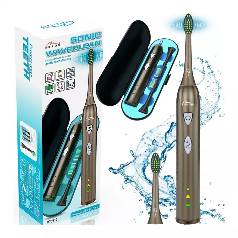 Dantų šepetėlis Media-Tech SONIC WAVECLEAN suaugusiems Ruda