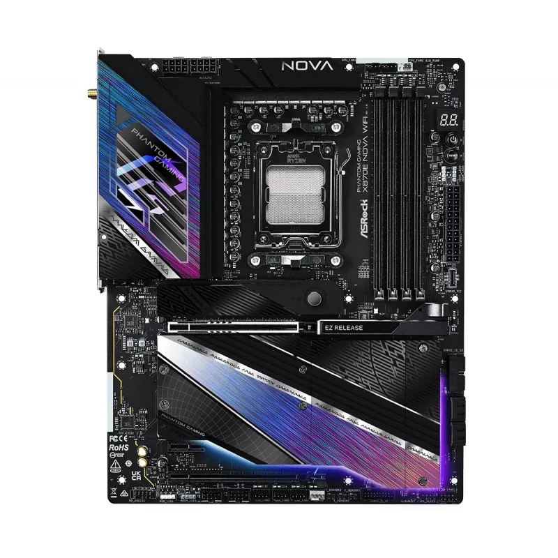 Motininė plokštė ASRock X870 NOVA WIFI — AMD X870, Socket AM5, ATX, 4× DIMM DDR5, 256GB, Wi‑Fi 6E, 2.5GbE