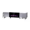 Spintelė televizoriui Cama Meble PAFOS EF su elektriniu židiniu 180×42×49 cm, balta matinė