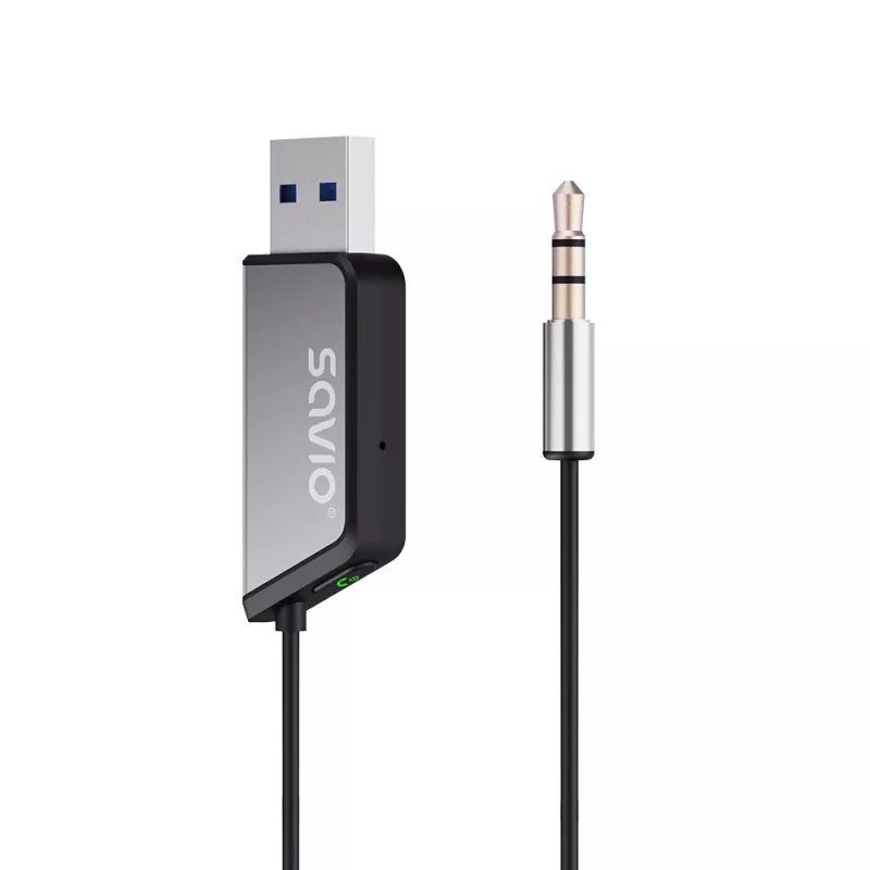 Savio TR-16 Bluetooth 5.3 siųstuvas AUX adapteris su laisvų rankų funkcija, Google Assistant/Siri