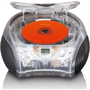 Nešiojamas radijo CD grotuvas Lenco SCD-24TR – FM, 4W, LCD, teleskopinė antena, AC/DC, 6×C baterijos