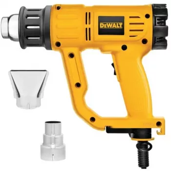 Karšto oro pistoletas DeWalt D26411 — 1800 W, pistoletinė rankena, maks. 600 °C, 450 l/min oro srautas, geltona
