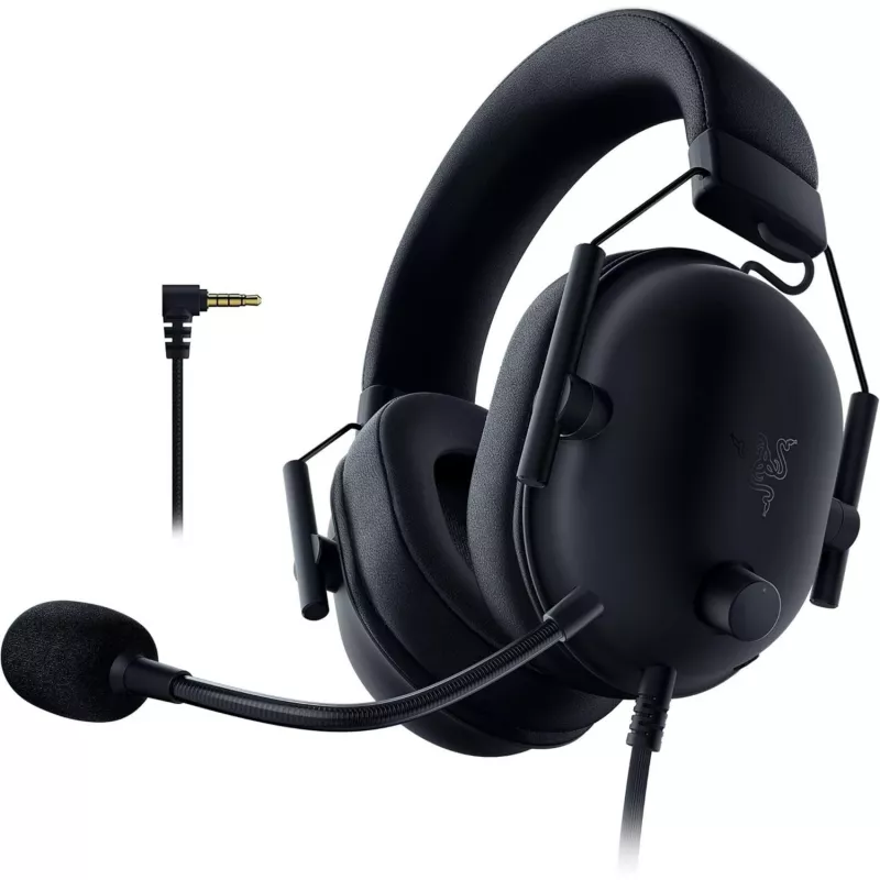 Laidinis žaidimų ausinių komplektas Razer BlackShark V2 X — binauralinis, 3,5 mm, 32 Ω, 12–28000 Hz, boom mikrofonas -42 dB, 270 g