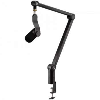LOGITECH Yeticaster GX Dynamic RGB žaidimų mikrofonas su LIGHTSYNC ir premium stalinė mikrofoninė rankena – JUODA