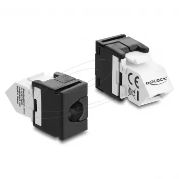 DELOCK Keystone modulis RJ45 lizdas į LSA Cat.6 45° kampu nesutvirtintas juodas