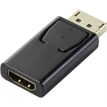 Renkforce RF-5506962 DisplayPort / HDMI adapteris [1x DisplayPort kištukas - 1x HDMI lizdas] juoda spalva, paauksuoti kontaktai (RF-5506962)