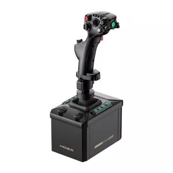 MOZA AB6 Flight Simulator stovo komplektas – juodas ABS, aliuminis ir anglies pluoštas, maitinimas AC 110–220V, piko galia 72W
