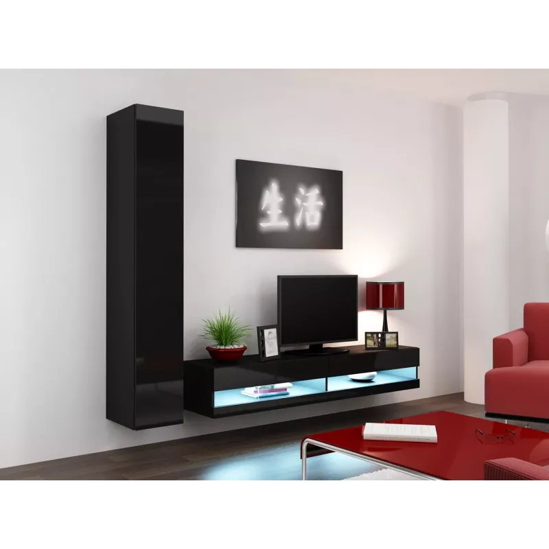 Cama TV stovas VIGO nauja 30/180/40 juodas/juodas blizgus