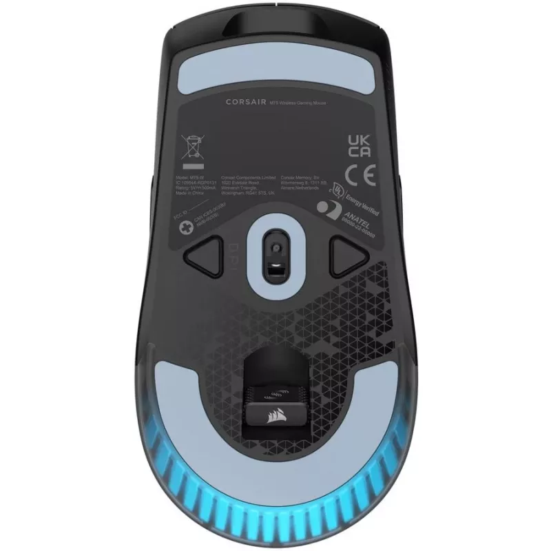Žaidimų pelė CORSAIR M75 – juoda, monochromatinis paviršius, svoris 0,089 kg
