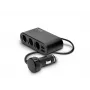 Automobilinis USB įkroviklis SAVIO SA-024 – universalus mobiliųjų įrenginių įkroviklis, įėjimas 12–24 V, išėjimas 5 V, juodas, cigarečių degtukas