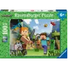 Dėlionė Ravensburger Puzzle XXL 100 dalių Minecraft – didelės detalės vaikams ir gerbėjams