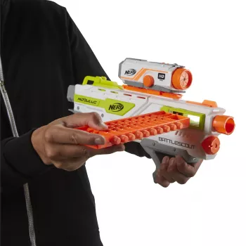 Pistoletas putplasčio strėlėms HASBRO Nerf BattleScout ICS-10 FFP B1756F030 – vieno šūvio, taktinis bėgelis