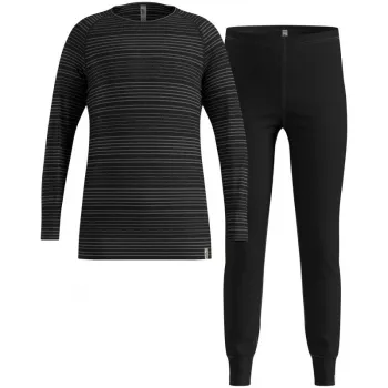 Odlo Set long ACTIVE WARM ECO SET vaikiškų apatinių drabužių komplektas, dydis 140 cm, juoda ir pilka