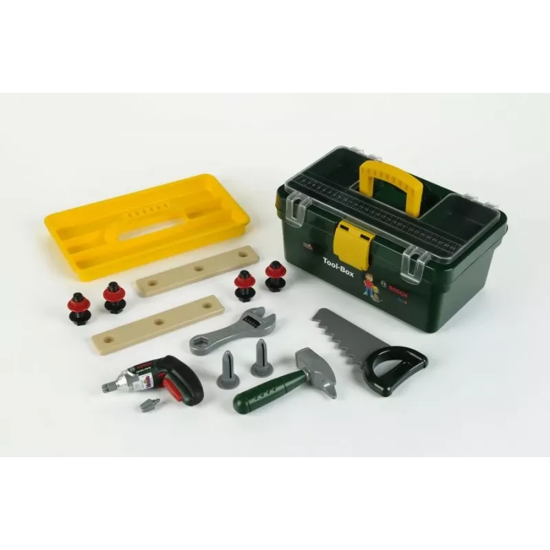Klein Toys Caisse Outils Bosch Avec Visseuse Ixolino (8305) – vaikiška įrankių dėžė su atsuktuvu