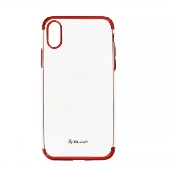 Dėklas Tellur iPhone X raudonas permatomas
