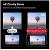 Veiksmo sporto kamera Insta360 Ace Pro 2 — 50 MP, 8K Ultra HD (7680×3272), 1/1,3 colio jutiklis, iki 240 kadrų/s, įmontuotas ekranas, Wi‑Fi, MicroSD, 177,7 g, juoda