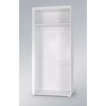 Spinta SAMBA balta/balta blizgi, 900×550×2030 mm, 1 lentyna