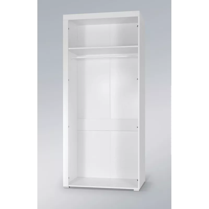 Spinta SAMBA balta/balta blizgi, 900×550×2030 mm, 1 lentyna
